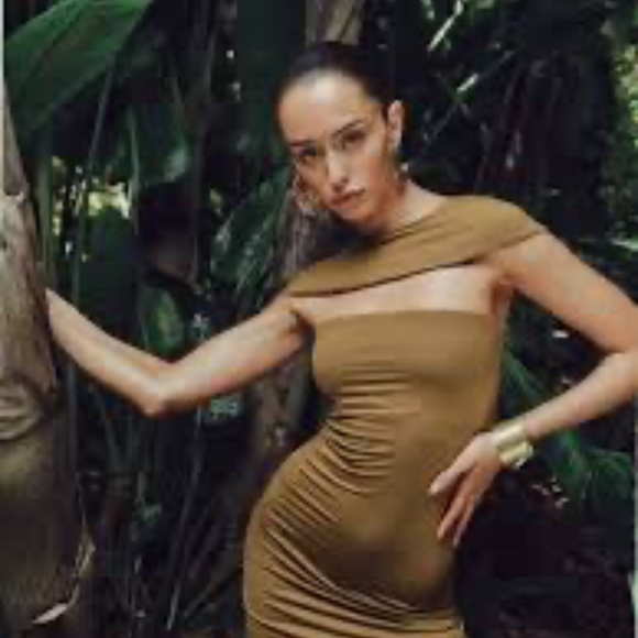 NWT Reformation Carmina Knit Mini Dress in Bronze - Picture 6 of 7